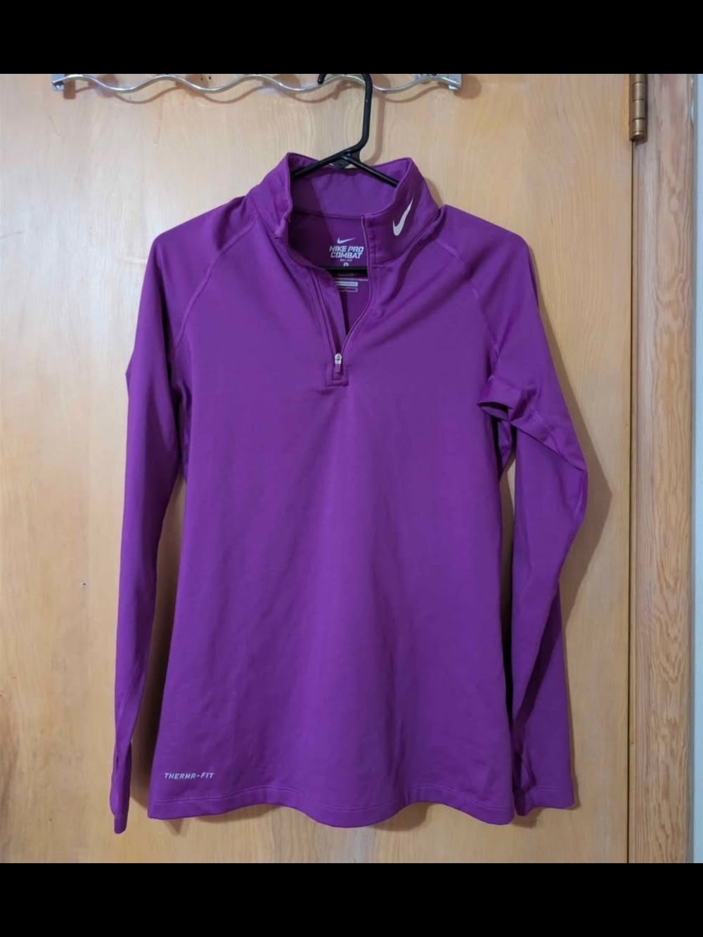 Nike Women’s Purple Quarter-Zip Long Sleeve Top